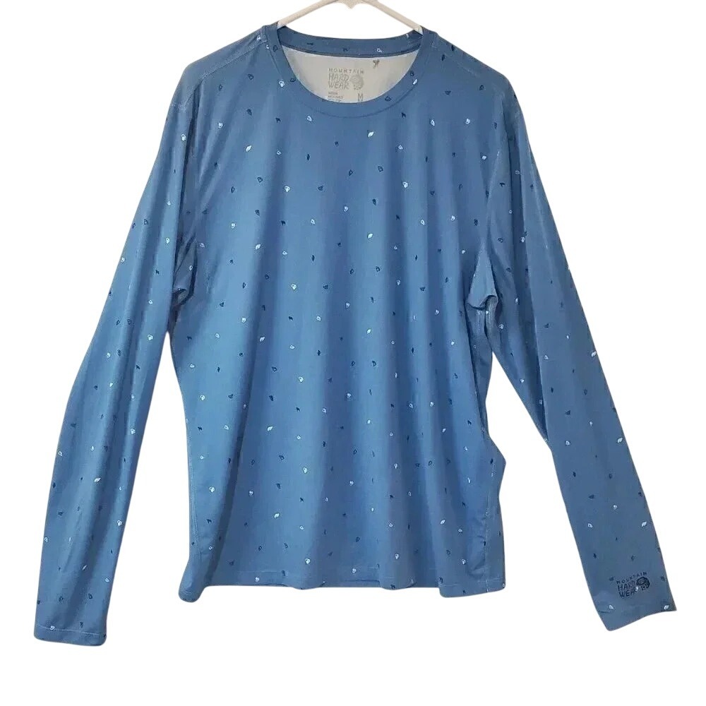 Mountain Hardwear Mens Medium Long Sleeve Graphic Tee Shirt Blue Outdoor M